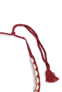 Sidham Red Cowrie Shell Tribal Necklace image 4