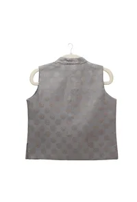 Dusty Grey Brocade Nehru Jacket image 2