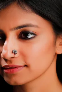 Flower Shaped Brass Nosepin image 1