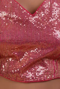 Light Pink Color Raw Silk Sitara work Blouse image 5