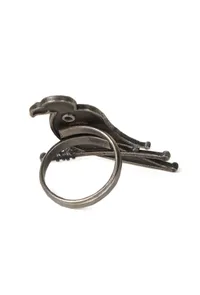Oxidized Silver Parrot Ring image 4