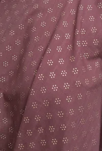 Set of 2: Plum Hand-Block Printed Asymmetrical Short Kurta With Onion-Pink Hand-Block Printed Long Skirt image 4