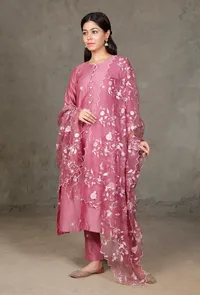 Purple Organza Dupatta image 2