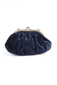 Navy Blue gathered clutch image 5