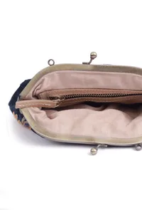 Navy Blue gathered clutch image 6