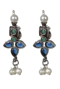 Multicolor Oxidized Necklace and Earring Set image 5