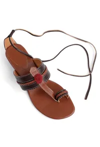 Emilia Brown Cruelty Free Leather Heels Sandals image 2
