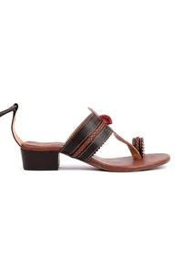 Emilia Brown Cruelty Free Leather Heels Sandals image 3