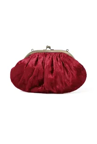 Red gathered clutch image 5