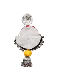 Handcrafted Red Fabric Style Earrings image 4