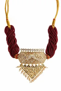 Maroon Pearl Royal Necklace image 5