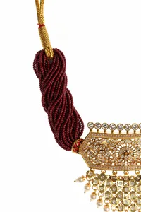 Maroon Pearl Royal Necklace image 6