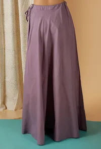 Mulmul Cotton Solid Lilac Flared Drawstring Skirt image 4