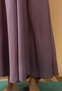 Mulmul Cotton Solid Lilac Flared Drawstring Skirt image 5