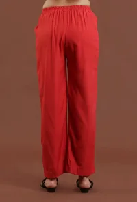 Solid Red Shantoon Straight Fit Ethnic Pant image 4