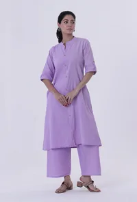 Lavender Cotton Kurti image 1