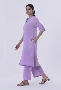 Lavender Cotton Kurti image 2