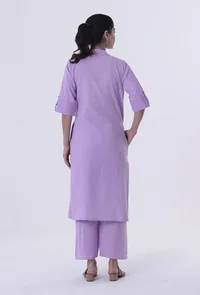 Lavender Cotton Kurti image 5