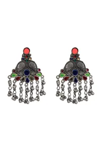 Traditional Afghani Designer Multi Color Glass Meena Partywear Lightweight Earring image 2