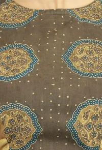 Beige Ajrakh Printed Pure Cotton Blouse image 6