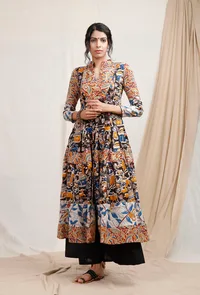 Set of 2: Three Print Kalamkari Kurta And Palazzos image 1