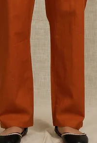 Solid Orange Rust Narrow Fit Pants image 2