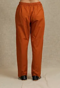 Solid Orange Rust Narrow Fit Pants image 4