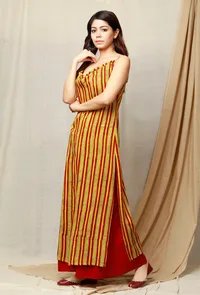 Red and Yellow Modal Ajrakh Cowl Slip image 2