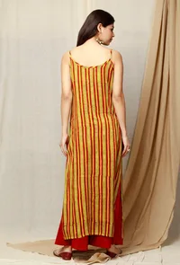Red and Yellow Modal Ajrakh Cowl Slip image 4