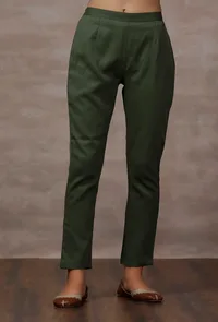 Sage Green Cashmilon Straight Pants image 1