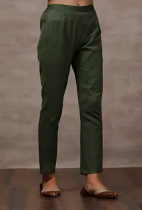 Sage Green Cashmilon Straight Pants image 2