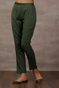 Sage Green Cashmilon Straight Pants image 3