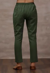 Sage Green Cashmilon Straight Pants image 4