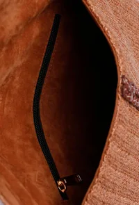 Tawny Brown Raffia Weave Pouch Bag image 5