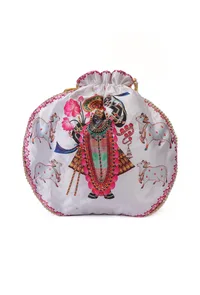 White Shreenath Blessings Potli image 4