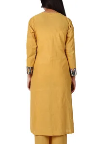 Corn Yellow Handloom Cotton Ikat Kurta image 2