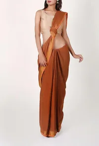 Earthy Mangalgiri Cotton Zari Border Saree image 2