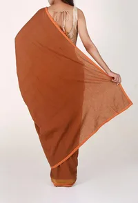 Earthy Mangalgiri Cotton Zari Border Saree image 4