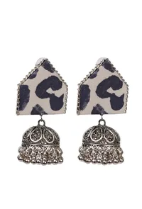 Handmade Designer Colored Printed Fabric Designer Partywear Earring image 2