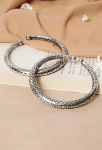 German Silver Designer Antique Look Snake Skin Design Traditional Kada Anklet image 1