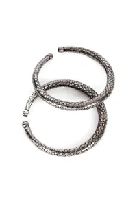 German Silver Designer Antique Look Snake Skin Design Traditional Kada Anklet image 2