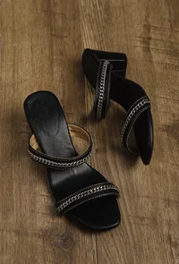 Charcoal Black Chain Cruelty-Free Leather Stealtoes image 2