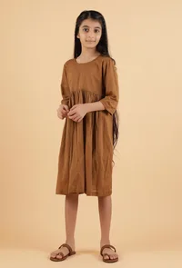 Dark Brown Mulmul Dress image 1