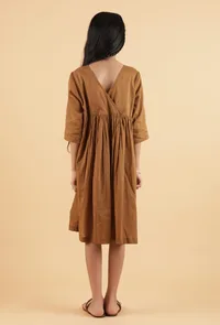 Dark Brown Mulmul Dress image 4