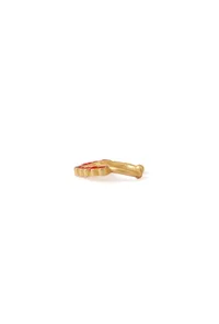 Red Enamel Gold Brass Septum image 2