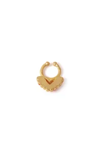 Red Enamel Gold Brass Septum image 3
