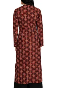 Brown Ajrakh Cotton Kurta image 4