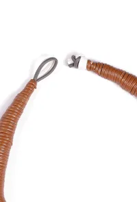 Grey and White Cruelty Free Leather Layered Necklace image 4