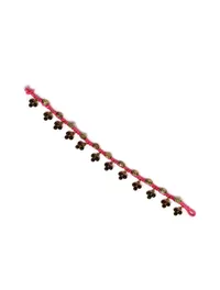 Set Of 2- Sana Pink Glass Bead Anklet image 3