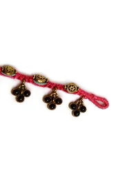 Set Of 2- Sana Pink Glass Bead Anklet image 5